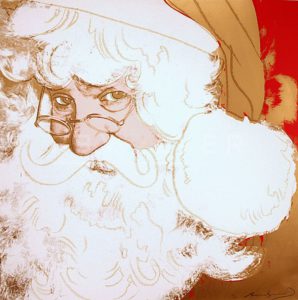 Andy Warhol, Santa Claus (1981). Zeefdruk met diamantstof. Galerie Klaus Benden, Keulen